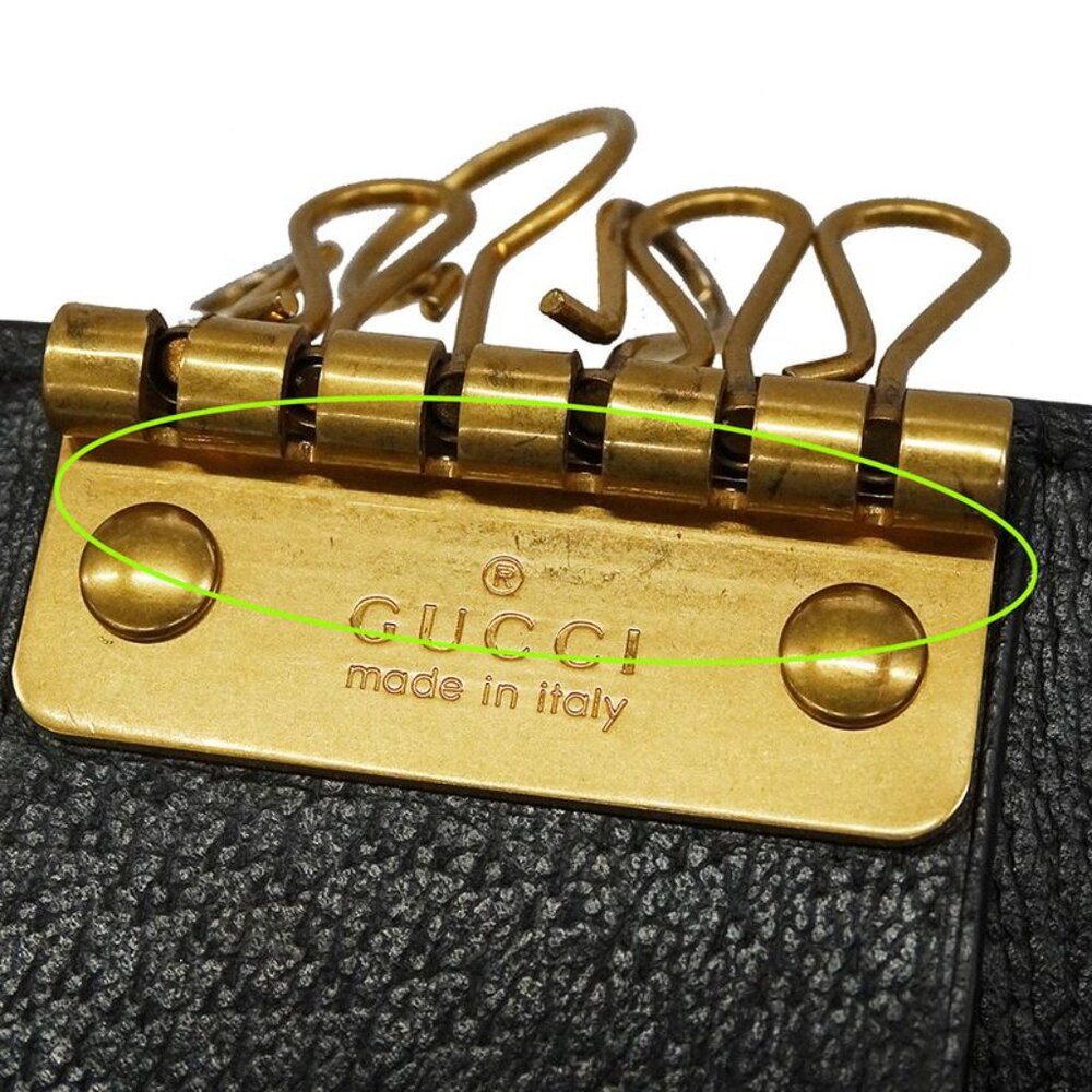 ★SOLD★ Gucci Key Case Animalier Leather Black 6 - Picture 11 of 11